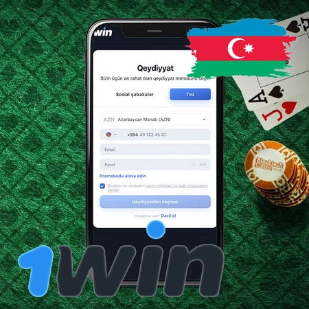 1 Win AZ saytında qeydiyyat forması